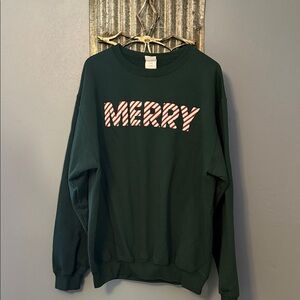 Green 'Merry' Sweatshirt